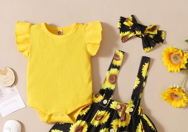Summer Baby Girl Floral Print Clothing Newborn Flare Sleeve Romper